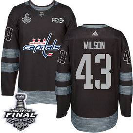 Capitals #43 Tom Wilson Black 1917-2017 100th Anniversary 2018 Stanley Cup Final Stitched NHL Adidas Jersey