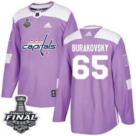Capitals #65 Andre Burakovsky Purple Authentic Fights Cancer 2018 Stanley Cup Final Stitched NHL Adidas Jersey