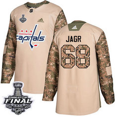 Capitals #68 Jaromir Jagr Camo Authentic 2017 Veterans Day 2018 Stanley Cup Final Stitched NHL Adidas Jersey