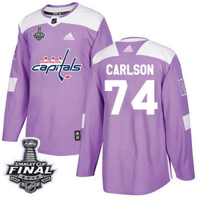 Capitals #74 John Carlson Purple Authentic Fights Cancer 2018 Stanley Cup Final Stitched NHL Adidas Jersey
