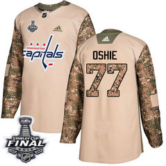 Capitals #77 T.J. Oshie Camo Authentic 2017 Veterans Day 2018 Stanley Cup Final Stitched NHL Adidas Jersey