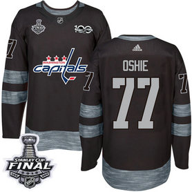 Capitals #77 T.J Oshie Black 1917-2017 100th Anniversary 2018 Stanley Cup Final Stitched NHL Adidas Jersey