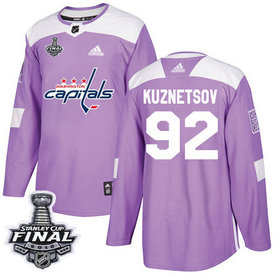 Capitals #92 Evgeny Kuznetsov Purple Authentic Fights Cancer 2018 Stanley Cup Final Stitched NHL Adidas Jersey