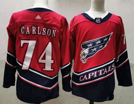 Capitals 74 John Carlson Red 2020-21 Reverse Retro Adidas Jersey