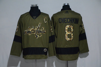Capitals 8 Alexander Ovechkin Olive Adidas Jersey
