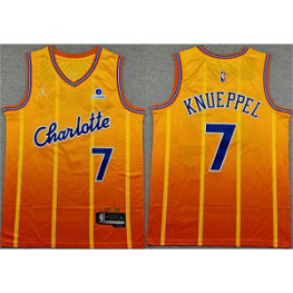 Charlotte Hornets 7 Kon Knueppel Orange 2025-26 City Edition Men Jersey