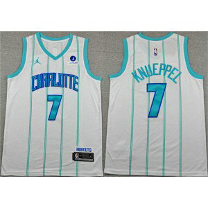 Charlotte Hornets 7 Kon Knueppel White Association Edition Men Jersey