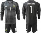 Cheap Argentina #1 Caballero Black Long Sleeves Goalkeeper Soccer Country Jersey