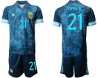 Cheap Men 2020-2021 Season National team Argentina away blue 21 Soccer Jersey