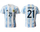 Cheap Men 2020-2021 Season National team Argentina home aaa version white 21 Soccer Jersey