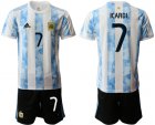 Cheap Men 2020-2021 Season National team Argentina home white 7 Soccer Jersey