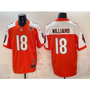 Chicago Bears 18 Caleb Williams Orange F.U.S.E. Vapor Limited Men Jersey with VMH Patch