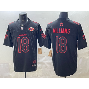 Chicago Bears 18 Williams Black F.U.S.E. Vapor Limited Men Jersey with VMH Patch