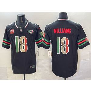 Chicago Bears 18 Williams Black Mexico F.U.S.E. Vapor Limited Men Jersey with Patch