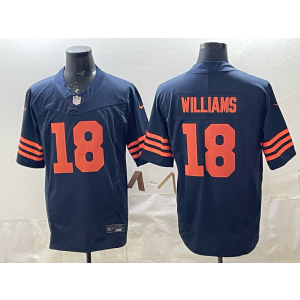 Chicago Bears 18 Williams Navy Orange F.U.S.E. Vapor Limited Men Jersey