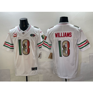 Chicago Bears 18 Williams White Mexico F.U.S.E. Vapor Limited Men Jersey with Patch