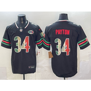 Chicago Bears 34 Payton Black Mexico F.U.S.E. Vapor Limited Men Jersey with VMH Patch