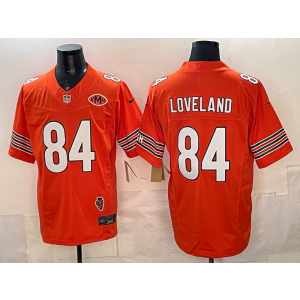 Chicago Bears 84 Colston Loveland Orange F.U.S.E. Vapor Limited Men Jersey with VMH Patch