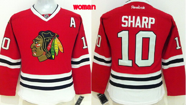 NHL Chicago Blackhawks #10 Patrick Sharp Red Womens Jersey