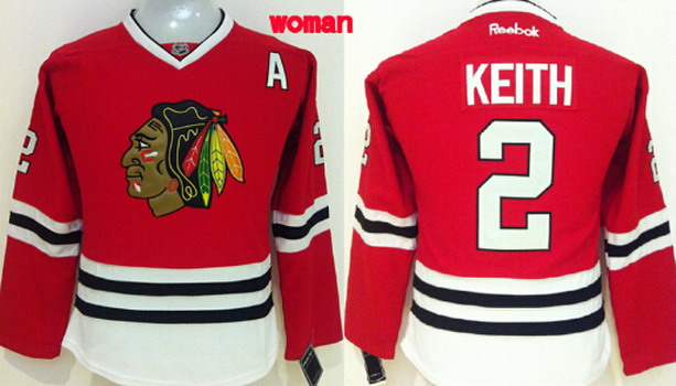 NHL Chicago Blackhawks #2 Duncan Keith Red Womens Jersey