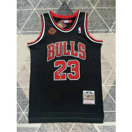Chicago Bulls 23 Michael Jordan Black Signature Jersey
