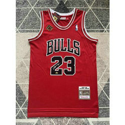 Chicago Bulls 23 Michael Jordan Red Signature Jersey