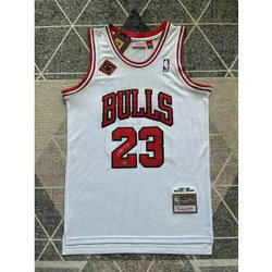 Chicago Bulls 23 Michael Jordan White Signature Jersey
