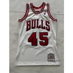 Chicago Bulls 45 Michael Jordan White Mitchell & Ness Throwback Men Jersey Chicago Bulls 45 Michael Jordan White Mitchell & Ness Throwback Men Jersey