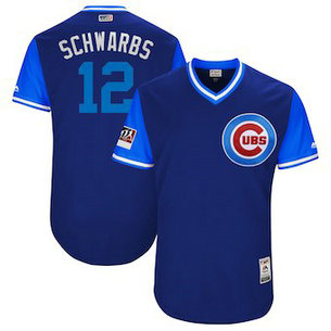 Chicago Cubs #12 Kyle Schwarber Schwarbs Majestic Royal 2018 Players' Weekend Men's Authentic Jersey