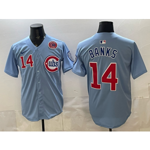 Chicago Cubs 14 Banks Blue Cool Base Men Jersey Chicago Cubs 14 Banks Blue Cool Base Men Jersey