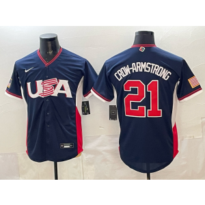 Chicago Cubs 21 Crow-armstrong Blue World Cup Cool Base Men Jersey
