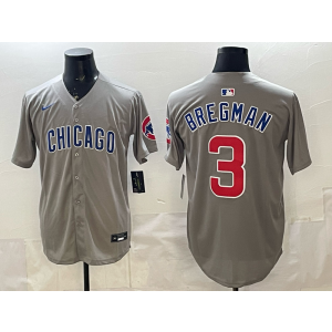 Chicago Cubs 3 Alex Bregman Gray Cool Base Men Jersey