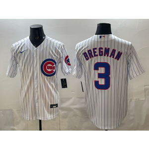 Chicago Cubs 3 Alex Bregman White Cool Base Men Jersey