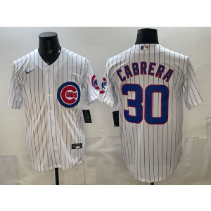 Chicago Cubs 30 Cabreara White Cool Base Men Jersey