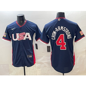 Chicago Cubs 4 Pete Crow-Armstrong Navy 2026 World Cup Cool Base Men Jersey