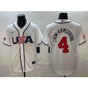 Chicago Cubs 4 Pete Crow-Armstrong White 2026 World Cup Cool Base Men Jersey