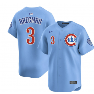 Chicago Cubs Alex Bregman Light Blue Cool Base Men Jersey