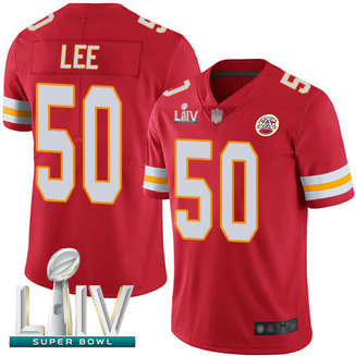 Chiefs #50 Darron Lee Red Team Color Super Bowl LIV Bound Men's Stitched Football Vapor Untouchable Limited Jersey