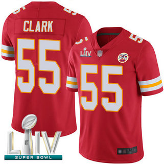 Chiefs #55 Frank Clark Red Team Color Super Bowl LIV Bound Men's Stitched Football Vapor Untouchable Limited Jersey