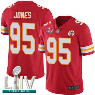 Chiefs #95 Chris Jones Red Team Color Super Bowl LIV Bound Men's Stitched Football Vapor Untouchable Limited Jersey