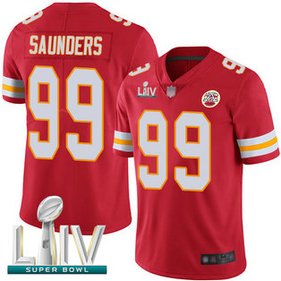 Chiefs #99 Khalen Saunders Red Team Color Super Bowl LIV Bound Men's Stitched Football Vapor Untouchable Limited Jersey