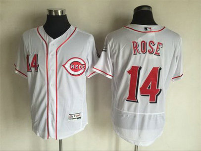 Cincinnati Reds #14 Pete Rose Retired White 2016 Flexbase Majestic Baseball Jersey