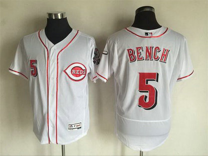 Cincinnati Reds #5 Johnny Bench Retired White 2016 Flexbase Majestic Baseball Jersey