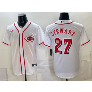 Cincinnati Reds 27 Stewart White Men Jersey