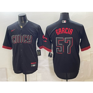 Cincinnati Reds 57 Garcia Black City Men Jersey