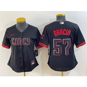 Cincinnati Reds 57 Garcia Black City Youth Jersey