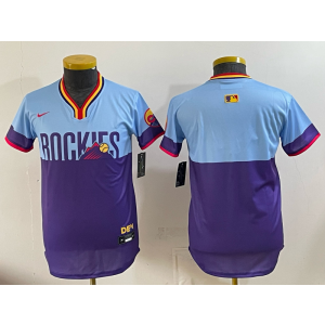 Colorado Rockies Blank Purple City Youth Jersey