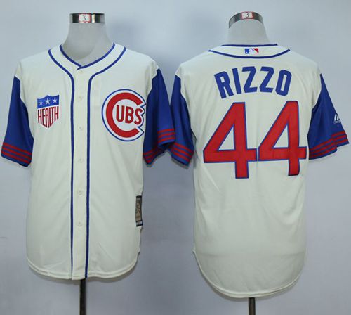 Cubs #44 Anthony Rizzo Cream 1942 Turn Back The Clock Stitched MLB Jersey
