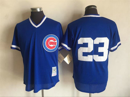 Cubs 23 Ryne Sandberg Blue Cooperstown Collection Jersey