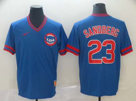 Cubs 23 Ryne Sandberg Blue Throwback Jersey